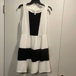White and Black A Line Dress